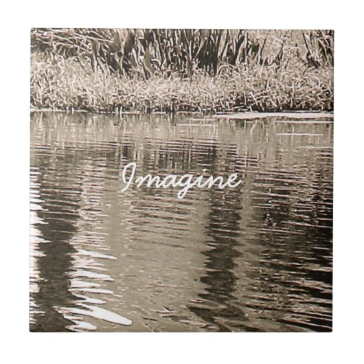 Carreau Pond Sepia Photo Tile Trivet (Devant)