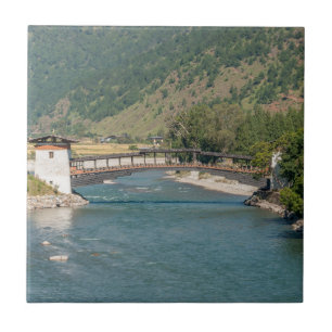 Carreau Pont à Punakha Dzong au Bhoutan