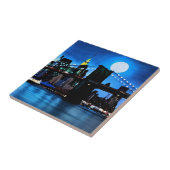 Carreau Pont Brooklyn sous une Pleine lune (Côté)