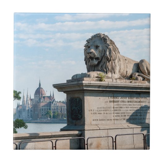 Carreau Pont de Chaîne Szechenyi et Parlement de Budapest (Devant)