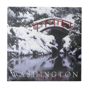 Carreau Pont de lune et étang en hiver Seattle, Washingt