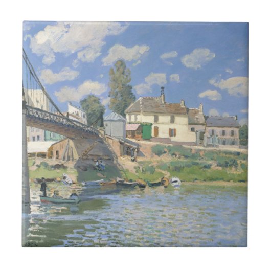 Carreau Pont de Villeneu par Sisley Impressionist Paint (Devant)