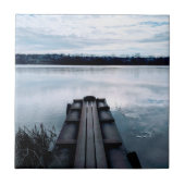 Carreau Pont pêcheur de la rivière Dniepr avec roseaux (Devant)