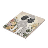 Carreau Poodle en Fleurs Whimsical (Côté)