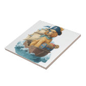 Carreau Poodle Pirate � Drôle de chien de mer (Côté)