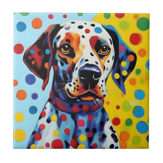Carreau Pop Art Chien dalmate (Devant)