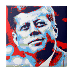 Carreau Pop Art JFK John F. Kennedy Red Blue