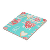 Carreau Pop Art MOM Love Pattern in Turquoise (2) (Côté)