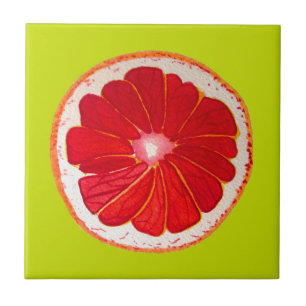 Carreau Pop art rose vif pamplemousse aquarelle