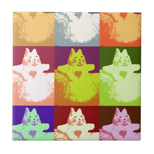 Carreau Pop Art Snow Kitty (Devant)