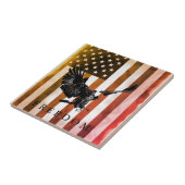 Carreau Pop Art US Drapeau Liberté Aigle Landing (Côté)