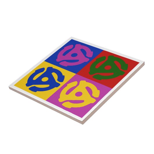 Carreau Pop Art Vinyl Record 45 RPM Insert (Côté)