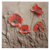 Carreau Poppies d'argile - (Devant)