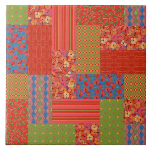 Carreau Poppies de pastilles Motifs Nostalgique Faux Patch (Devant)