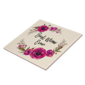 Carreau Poppies florales rose Fuchsia Wreath Meilleure mam (Côté)