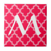 Carreau Poppy Moroccan Moods Quatrefoil avec initiale (Devant)