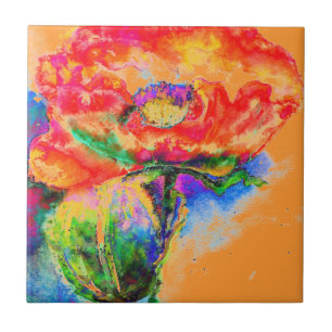 Carreau Poppy rouge - orange