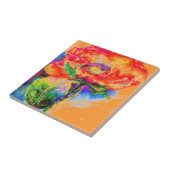 Carreau Poppy rouge - orange (Côté)