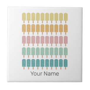 Carreau Popsicles Crème de glace Vintage Conception d'été