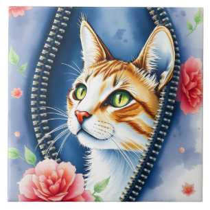 Carreau Populaire Belle Aquarelle Cute Collection de chats