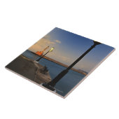 Carreau Port de Chania et phare vénitien au coucher du (Côté)