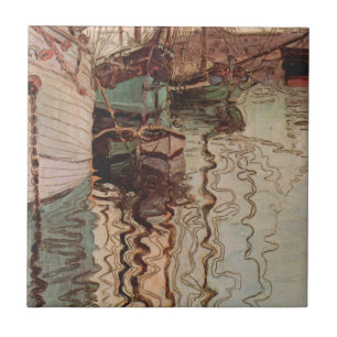 Carreau Port de Trieste par Egon Schiele, Art Vintage