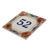 Carreau Porte à fleurs de pavot Numéro de la maison Plaque (Côté)