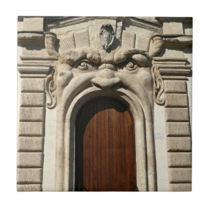 Carreau Porte de la Bibliotheca Hertziana. Rome, Italie -