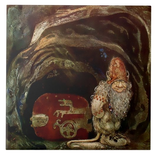 Carreau « Porte de troll » par John Bauer (Devant)