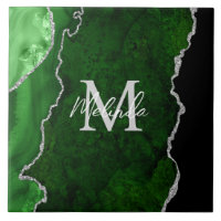 Porte en marbre vert et argent