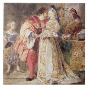 Carreau Portia et Bassanio, c.1826 (la semaine, encre