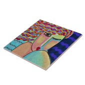 Carreau Portrait Abstrait d'une femme sauvage (Côté)