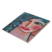 Carreau Portrait abstrait original d'une femme (Côté)