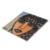 Carreau Portrait Abstrait original d'une femme (Côté)