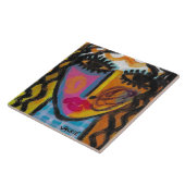 Carreau Portrait abstrait unique d'une femme (Côté)