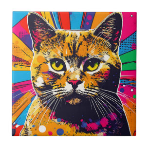 Carreau Portrait British Shorthair Dots