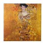 Carreau Portrait d'Adele Bloch-Bauer par Gustav Klimt<br><div class="desc">Gustav Klimt - situation actuelle 1907 de portrait d'Adele Bloch-Bauer de cette peinture : autrefois Österreichische Galerie dans le palais de belvédère à Vienne. Cette peinture a été vendue pour $135 millions à Ronald S. Lauder,  qui l'apportera à son Neue Galerie à New York City.</div>