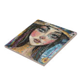 Carreau Portrait d'art en collage multimédia (3) (Côté)