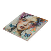 Carreau Portrait d'art en collage multimédia (9) (Côté)