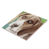 Carreau Portrait de Beagle à l'aquarelle (Côté)