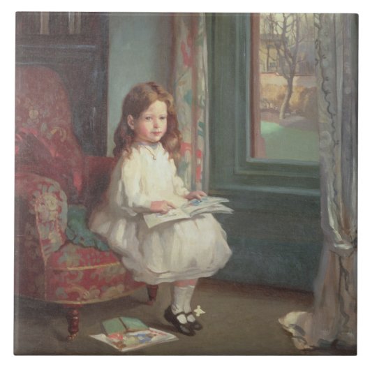 Carreau Portrait de Clara Hughes, 1902 (huile sur la (Devant)
