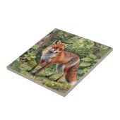 Carreau Portrait de faune forestière du renard roux (Côté)