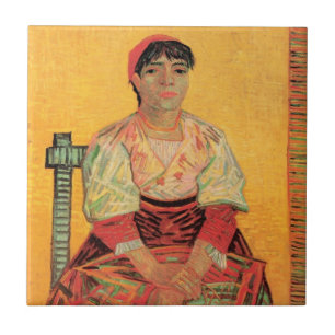 Carreau Portrait de femme italienne par Vincent van Gogh