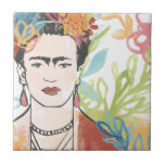 Carreau Portrait de Frida Kahlo<br><div class="desc">Portrait de Frida Kahlo par June Erica Vess</div>