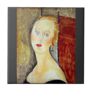 Carreau portrait de Germaine Survage par Amedeo Modigliani