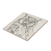 Carreau Portrait de hibou - Croquis (Côté)
