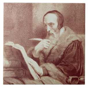 Carreau Portrait de Jean Calvin (1509-1564) (gravure)