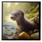 Carreau Portrait de la faune de Baby Otter (Devant)