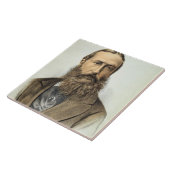 Carreau Portrait de Leopold II (1835-1909), roi de Belgiu (Côté)