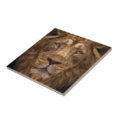 Carreau Portrait de lion géométrique (Côté)